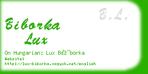 biborka lux business card